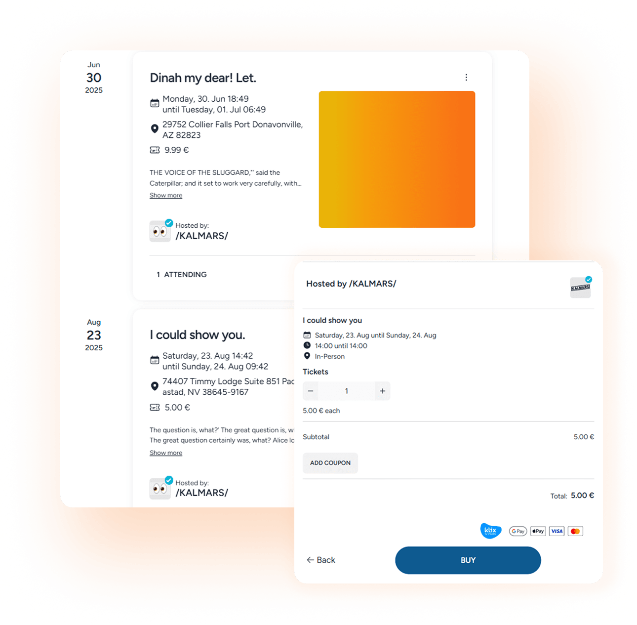 Event Ticketing Interface