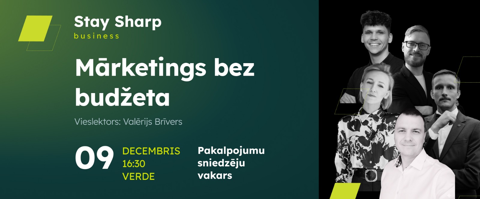 Stay Sharp business - pakalpojumu sniedzēju tīklošanās vakars