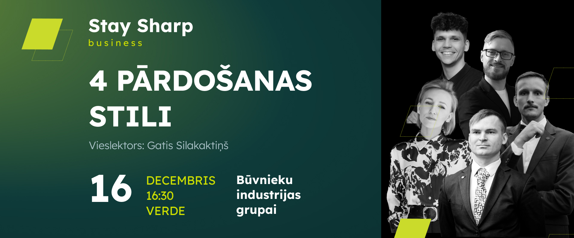 Stay Sharp business - būvniecības industrijas tīklošanās vakars