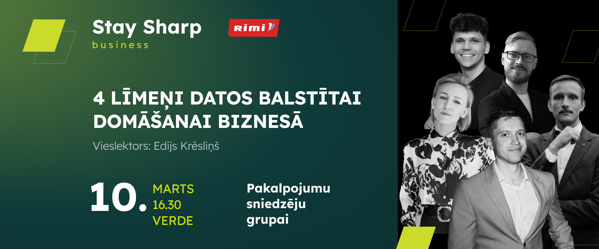 Stay Sharp business pakalpojumu sniedzēju tīklošanās vakars